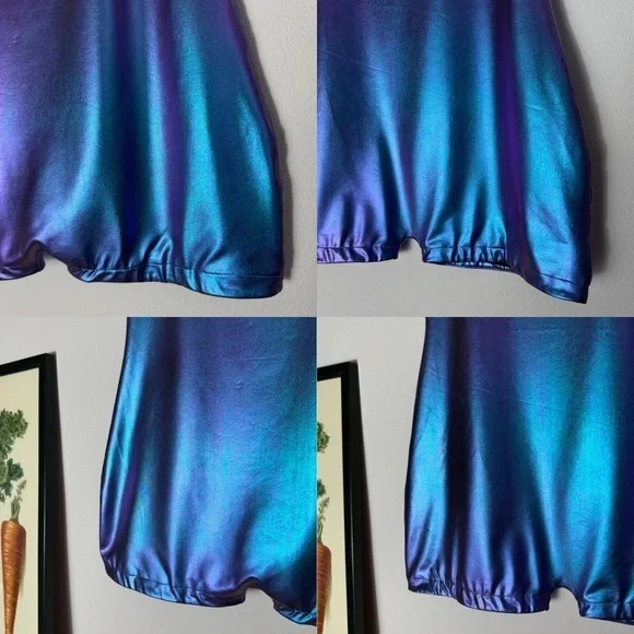 Akira metallic blue/purple shift futuristic romper size L - Picture 8 of 16